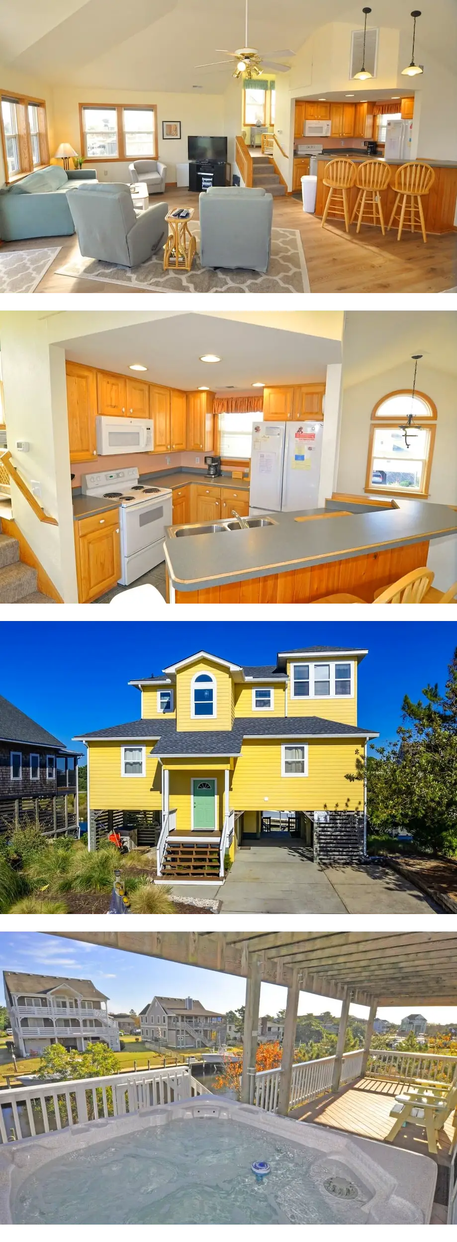 433 - Water Front Nags Head Cove Rental with Multi-Level Decking &Hot Tub